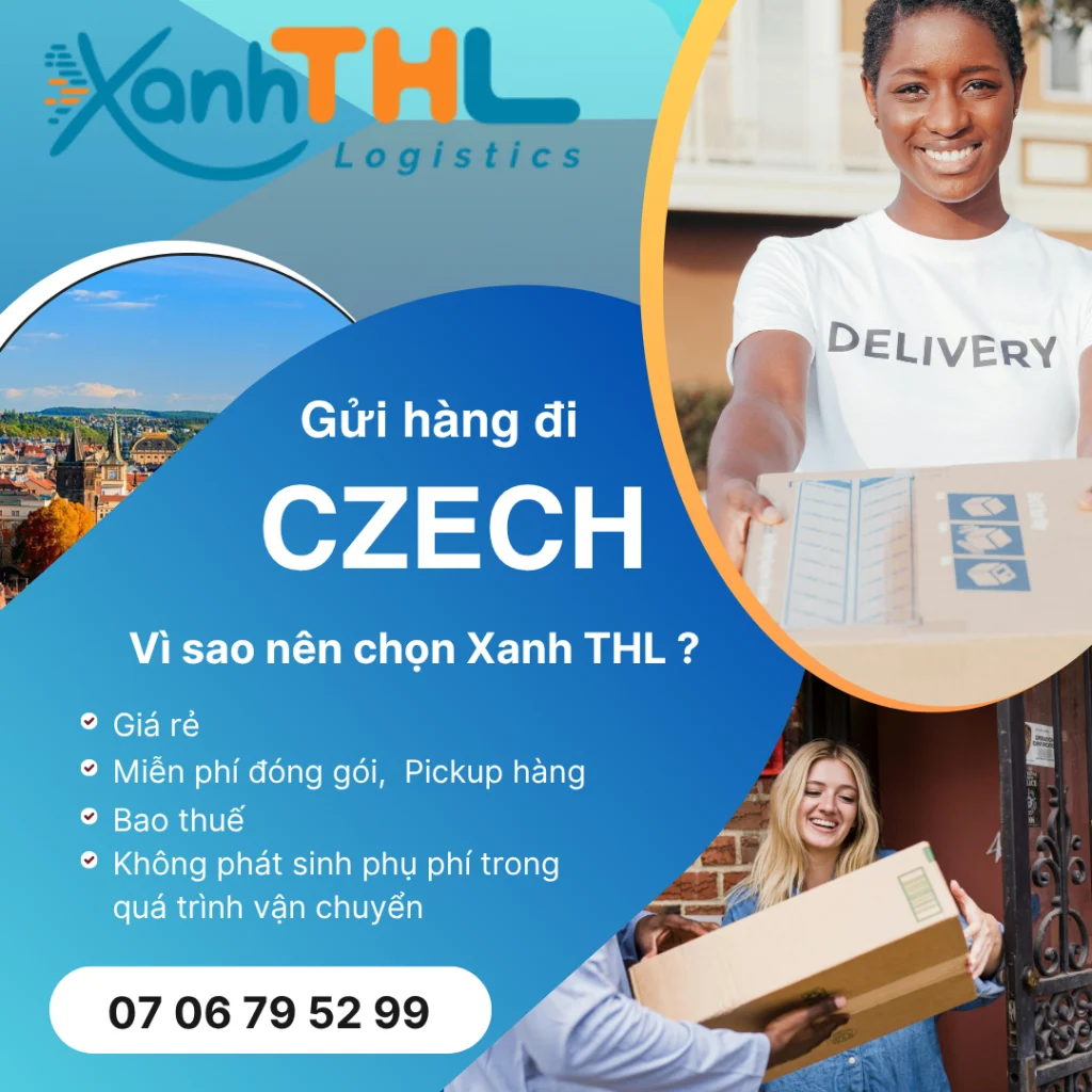 Dịch vụ gửi hàng đi Czech của Xanh THL với ưu điểm giá rẻ, bao thuế, không phụ phí, miễn phí pickup và đóng gói.