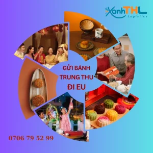 Hình ảnh dịch vụ gửi bánh Trung thu đi EU – XanhTHL Logistics. Bánh Trung thu truyền thống và hiện đại được gửi sang Pháp, Đức, Hà Lan, Bỉ, Thụy Sĩ, Tây Ban Nha, Ý, Czech, Thụy Điển bằng chuyển phát nhanh, bao thuế, nhanh chóng, an toàn.