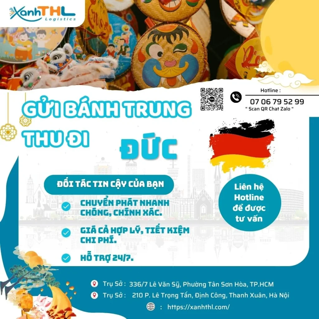 Gửi bánh Trung thu đi Đức nhanh chóng, giá rẻ, bao thuế – Dịch vụ chuyển phát quốc tế XanhTHL Logistics.