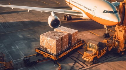 Lô hàng Air Cargo trung bình 100–200 kg đang được xếp lên máy bay – dịch vụ nằm trong bảng giá vận chuyển hàng đi Đức giá rẻ giúp tiết kiệm 20–30 % chi phí.