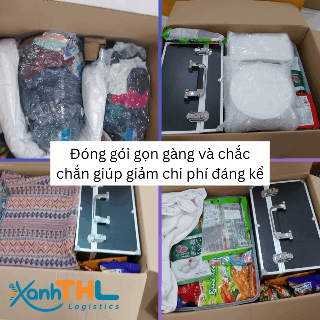 Đóng gói và gửi hàng đi Đức an toàn với các kiện hàng được sắp xếp gọn gàng, bọc chống sốc kỹ lưỡng để giảm phí vận chuyển và tránh hư hỏng khi gửi sang Đức.