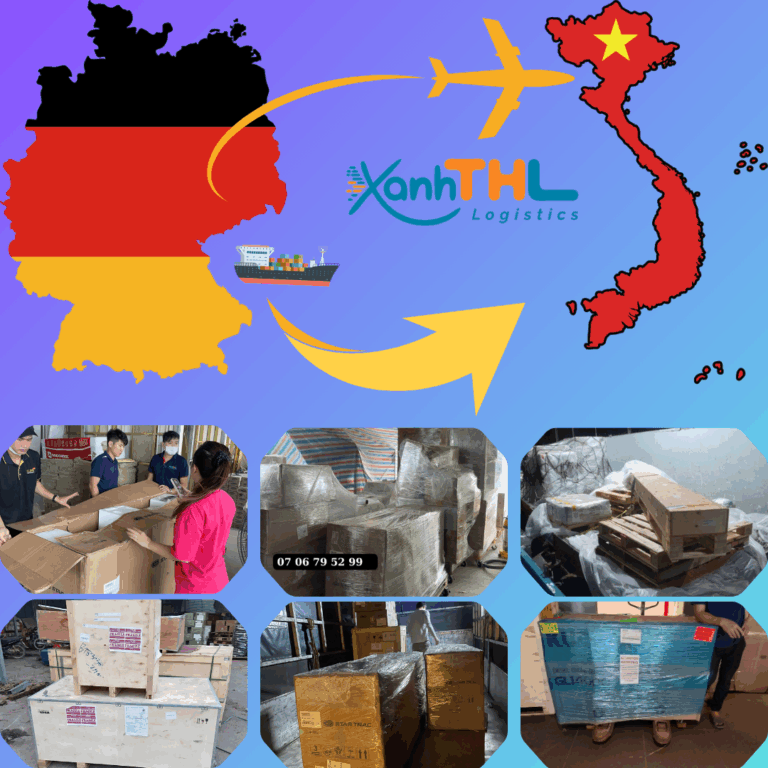 Giá gửi hàng từ Đức về Việt Nam với dịch vụ vận chuyển của Xanh THL Logistics, vận chuyển hàng hóa bằng đường biển và đường hàng không an toàn, uy tín.