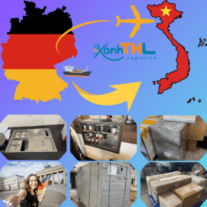 Hình minh họa cách gửi hàng từ Đức về Việt Nam bằng đường hàng không và đường biển, do Xanh THL Logistics thực hiện – dịch vụ vận chuyển quốc tế uy tín, không phát sinh chi phí trong quá trình vận chuyển.